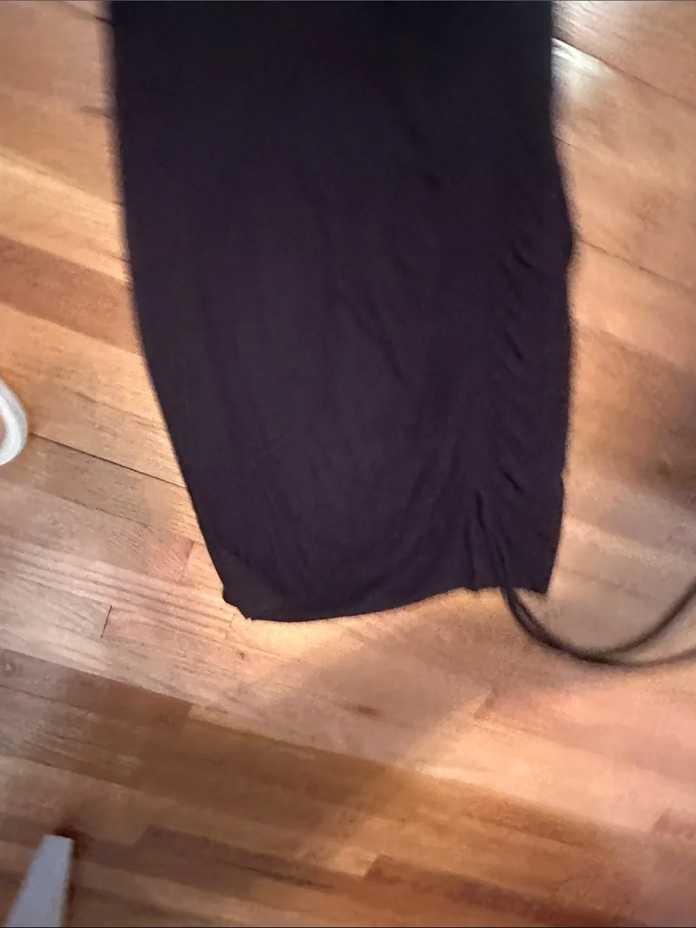 Calvin Klein Black Scoop Neck Tee dress ruched style